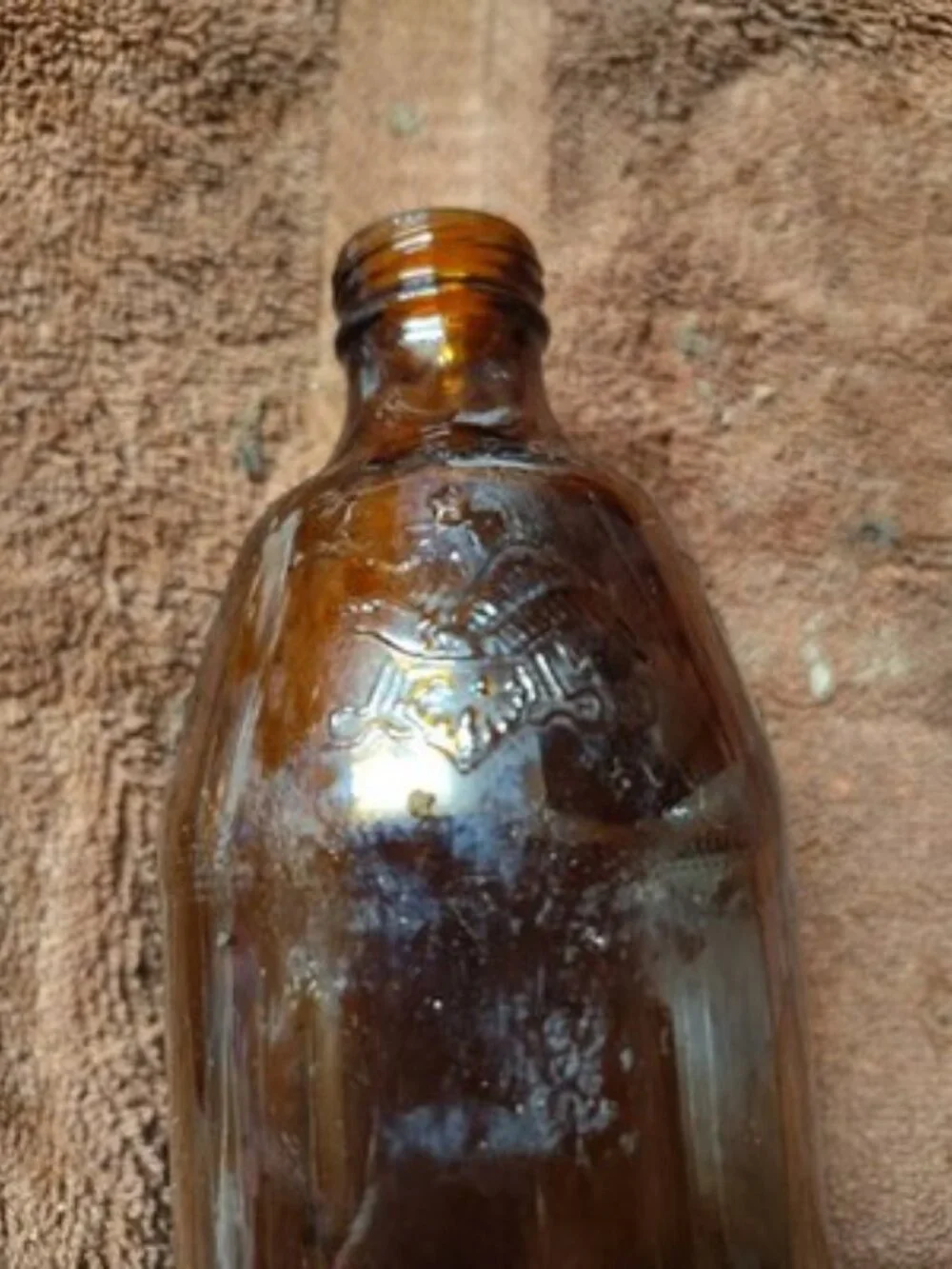Vintage Anheuser Busch Stubby Beer Bottle Brown Amber Glass Collectible Embossd